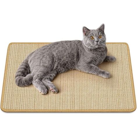 Tappetino tiragraffi antiscivolo in sisal naturale per gatti – 40 x 60 cm, marrone, ideale per proteggere divani e pavimenti