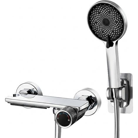 Robinet de douche chrome avec douchette Entraxe 15 mm sortie cascade
