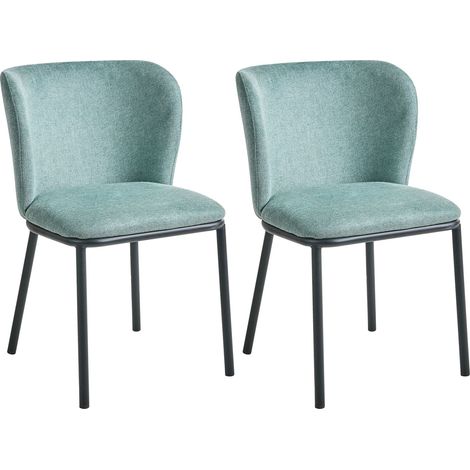 Esszimmerstuhl 2er Set ARTESIA Stoff Mintgrün