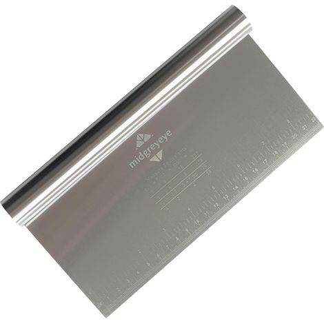 Grande Grattoir À Pâte En Acier Inoxydable Avec Échelle De Mesure,coupe Pate,pizza, Spatule À Pâte - coupe De Cuisine Pour Gâteaux, Cakes, Pizzas, Tartes, Dough(22 12,5cm) (1/5)