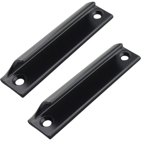 Sliding door handles for balcony doors, sliding doors, drawers, 2 pieces, black (1/5)