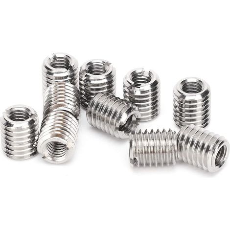 10pcs Noix d'insertion, insert fileté m6/m10, Écrou d'Insertion, 303 Acier inoxydable (Intérieur M6x1.0 extérieur M10x1.5 lueur 12 mm) (1/5)