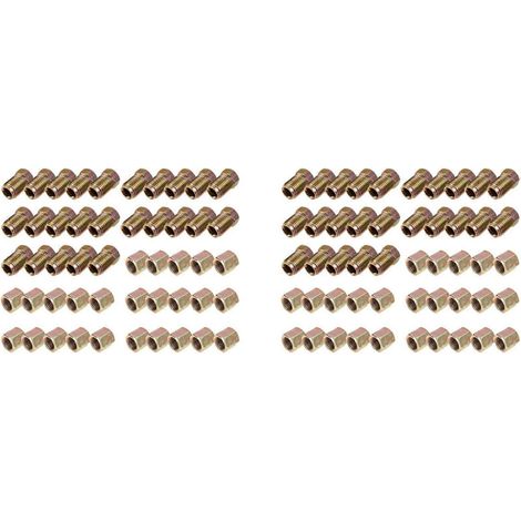 Lot de 100 raccords mâles/femelles pour tuyaux de frein, écrous M10 x 1 mm, diamètre extérieur 3/16 pouce, en cuivre, pour tubes de frein et conduites de frein (métrique). (1/5)