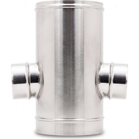 MAKA T 93° 2 Uscite 180° H 440 Canna Fumaria Coassiale Doppia Parete Inox Ø 200/300 mm (1/4)