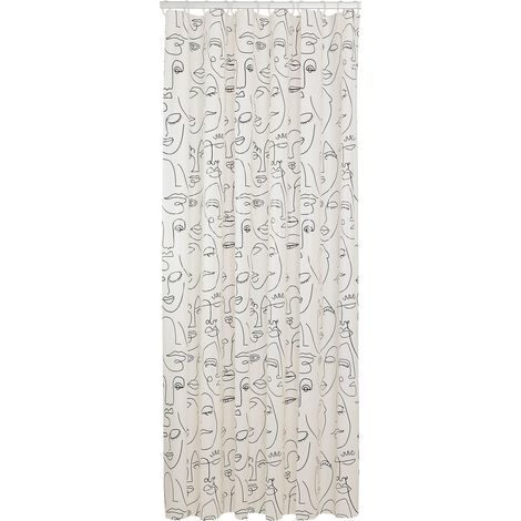 Rideau de douche 180x200 cm PEVA Noir Blanc (1/4)