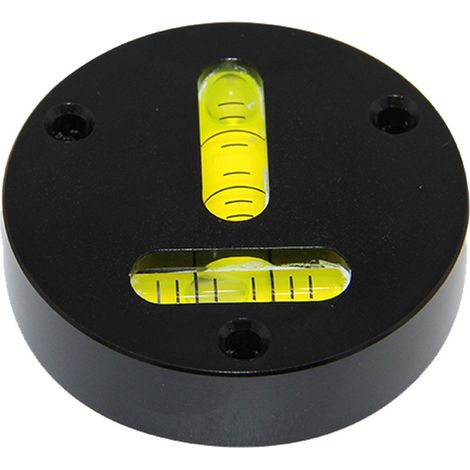 Universal-Glaswaage, Metall, rund, horizontal, T-Typ, bidirektionales Instrument, Durchmesser 60 mm, kann mit Schraubenlöchern befestigt werden (schwarz)
