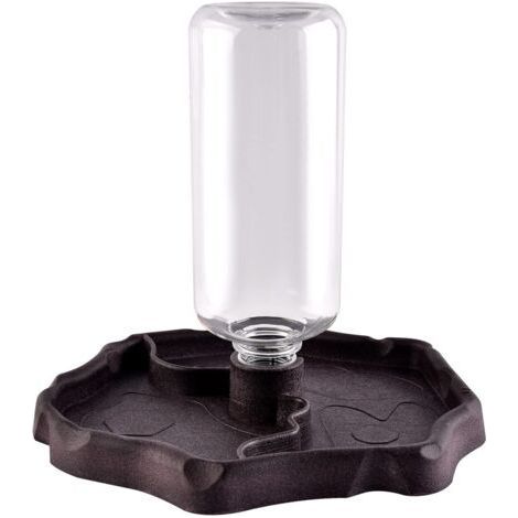 Distributeur d'eau pour Reptile, Abreuvoir Tortue, Mangeoire Gamelle Tortue Terrestre Distributeur 2 en 1 de Nourriture Anti Debordement Plastique Bol Accessoire - Brun (1/5)