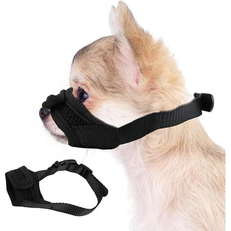 Anti Morsure Muselière Dog Muzzle, Musoliaire Petit Chien Nylon Legere Museliere Réglable Anti Aboiement Intoxication Chiens pour Chihuahua Yorkshire Terrier Maltais Poméranien Doberman Pinscher (XS) (1/5)
