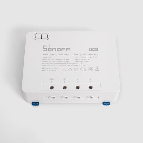 Interruttore Wi-Fi Misurazione della Potenza POW R3 25A SONOFF Bianco