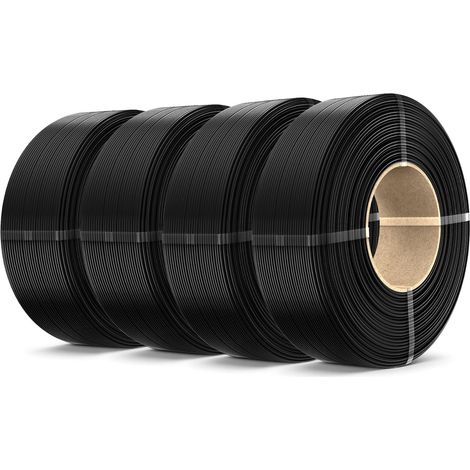 Recharge de Filament PLA+2.0 4kg, Haute résistance PLA+ sans bobine 1,75 mm, 1 kg/bobine, 4 x Noir (1/5)