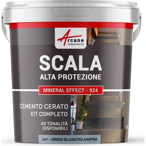 Cemento Cerato Scale - Kit Completo - 2 m² (in 2 strati) Grigio Bluastro Anatra - ARCANE INDUSTRIES