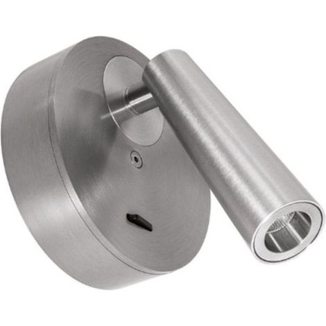 Applique moderno gea led gap583 led alluminio nickel metacrilato orientabile