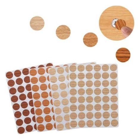 192 Pièces 15mm Cache Vis, Autocollant Bois en Texture Bois PVC Cache Trou Meuble Cache Vis Adhesif Cache Trou Mur Autocollants pour Trous de Vis (1/4)