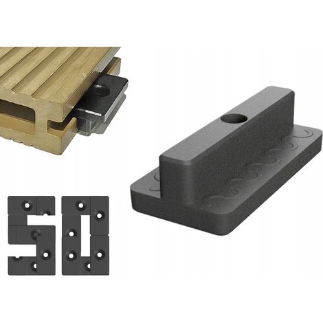 Clips de montaje para tablas compuestas WPC montaje oculto 50 piezas H 7mm (1/5)