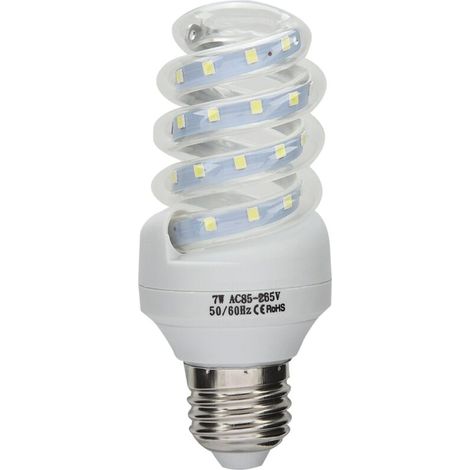 Ampoule LED spirale E27 à économie d'énergie, lumière blanche brillante, AC 180240V (7W) (1/5)