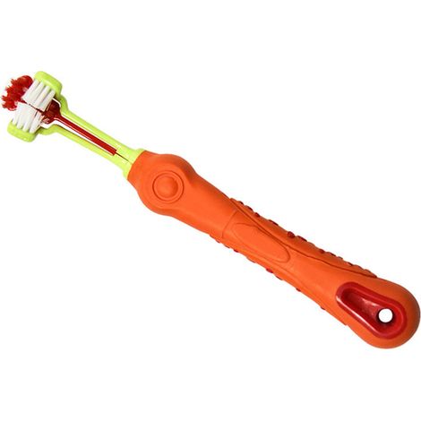 Brosse À Dents Pour Chien Et Chat - Design 3 Côtés Nettoyage Oral Complet - Accessoire Soins Animaux Domestiques - Lot De 1 (1/5)