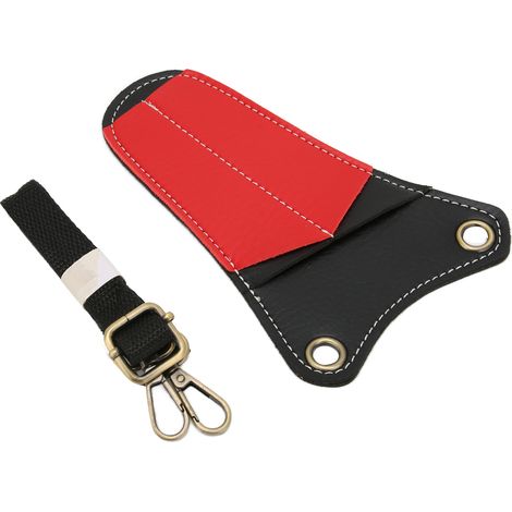 Étui en cuir PU pour outils de coiffure, sac de transport avec bandoulière rouge pour ciseaux de barbier (1/5)