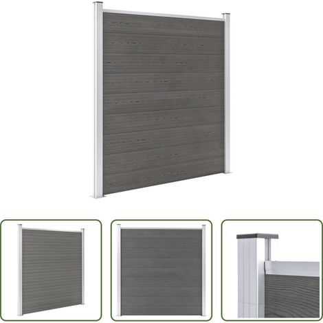 vidaXL Panneau de clôture - Clôture de jardin WPC 180x186 cm Gris (1/5)
