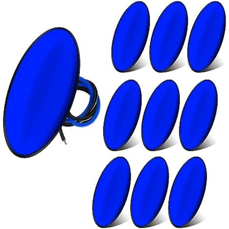 Biqing 10PCS Feux de Gabarit Bleu, 12V 24V Ovale 2.3" LED Feu de Gabarit Remorque Feu de Gabarit Lumière Indicateur de Position pour Camion Remorque RV Tracteur (1/5)