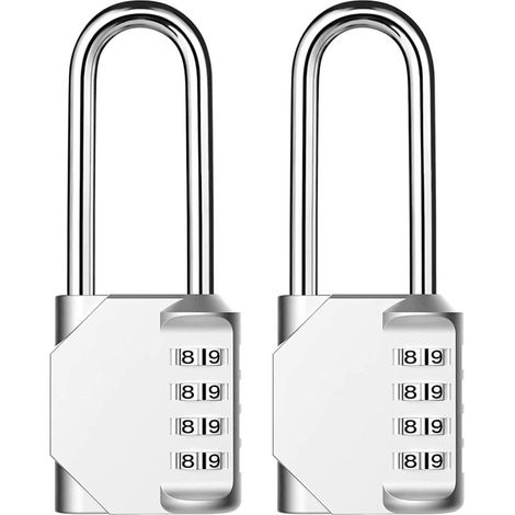 ZOLGINAH Lot de 2 cadenas à combinaison - Cadenas anti-rouille à 4 chiffres - Résistant aux intempéries - Idéal pour les vestiaires à l'école, à la salle de gym, les armoires, les boîtes à outils, etc