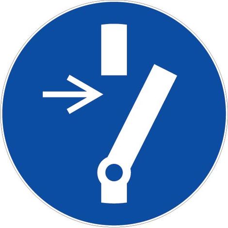 Panneau Débrancher avant d'effectuer une activité de maintenance ou une réparation - Rigide Ø180mm - 4042091