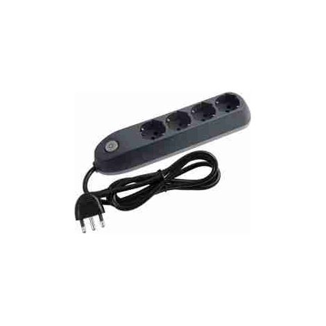 BTI3684GB Multipresa POKER 4 prese con cavo e interruttore di sicurezza - grigia