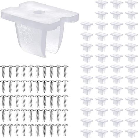 50 Pièces LED Néon Montage Clips Fixation Ruban Led Exterieur Attache Ruban Led Neon avec Vis Support Fixation Pinces en Plastique pour 5 virgule 3 mm (1/4)