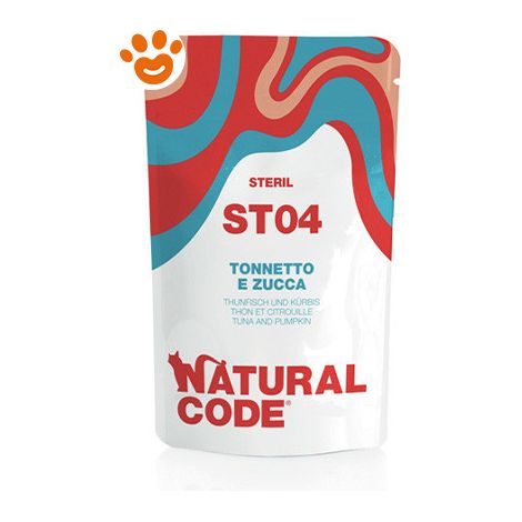 Natural Code Gatto Sterilizzato Busta 70g ST04 Tonnetto e Zucca