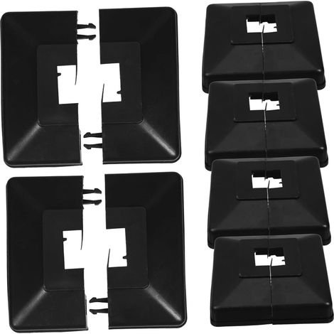 Cache Pied pour Poteau en Plastique Noir, Design Modulaire et Séparé, Facile à Installer, pour Escaliers et Diverses Applications, Lot de 6 Pièces (1/5)