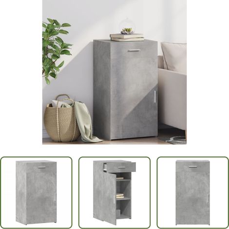 Betonfarbe - Sideboard Betongrau 50x42,5x93 cm Holzwerkstoff (1/5)
