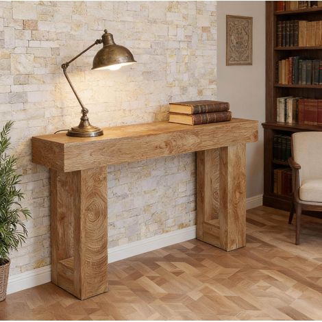Konsolentisch 160x30x80 cm braun Holzwerkstoff im Landhausstil mit robuster Standfestigkeit (1/5)