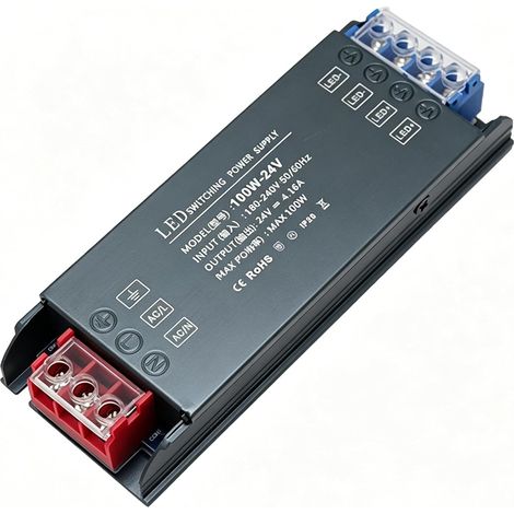 Transformateur 220V 24V Alimentation 100W LED Driver, Convertisseur 220V 24V AC/DC à Tension Constante, Alimentation pour Bandes LED, Lampes et Éclairage Encadré,Driver de Tension Constante (1/5)