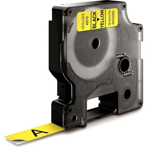 D1 - CINTAS DYMO 12MMX7M NEG/AMAR
