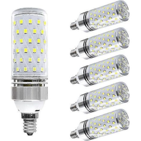 Ampoule LED E12, ampoules LED pour lustre 16 W, 1500 lm, blanc chaud 6000 K, équivalent 120 W incandescent, IRC 80+, ampoules LED candélabres, non dimmables (1/5)
