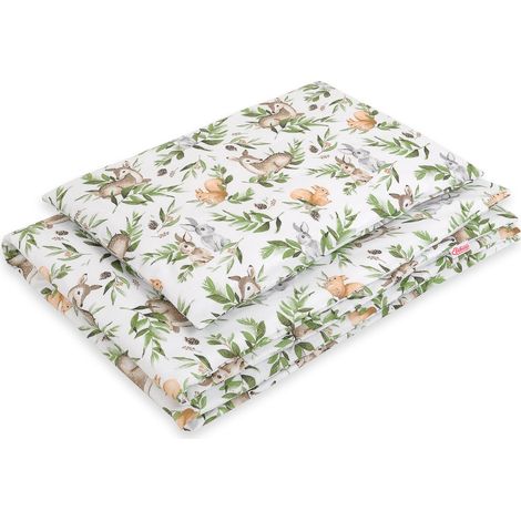 Juego de cama infantil de algodón de 2 piezas 120x90 cm - verde bosque (1/3)
