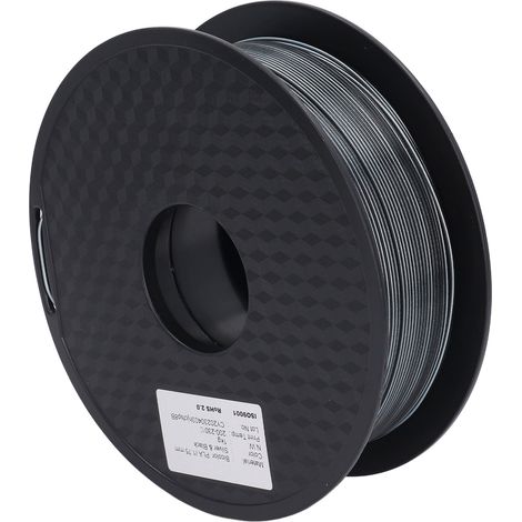 Filament PLA consommable pour impression 3D, 1,75 mm, bicolore argent et noir. (1/5)
