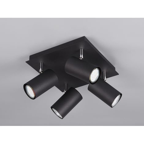 Deckenstrahler MARLEY Schwarz 4-flammig, Quadrat 24cm (1/5)
