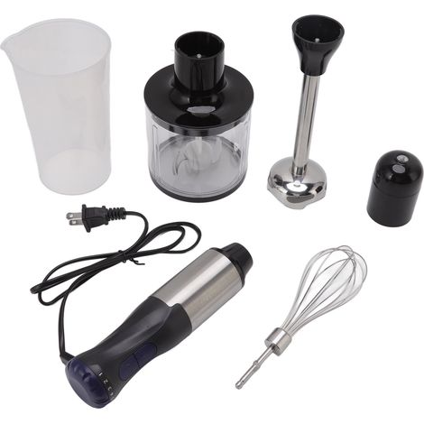 Mixeur plongeant multifonction 4-en-1 en acier inoxydable, bol mixeur 700ml, hachoir à viande 500ml, robot culinaire, prise US 110V (1/5)