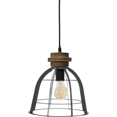 Lampe Suspension en Métal "Derevo" 25cm Gris (1/2)