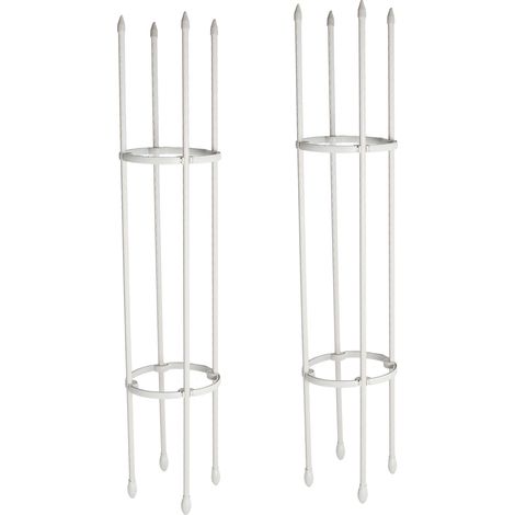 Lot de 2 supports pour plantes grimpantes en acier pour balcon, extérieur, pour plantes, fleurs et légumes (1/4)