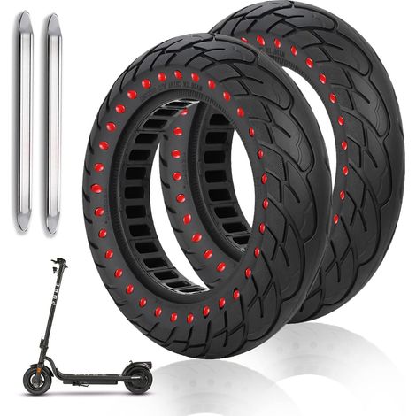 Pneu Plein 10 Pouces (10x2,125) pour trottinette electrique Xiaomi 4 lite(2nd gen) Vivobike S2 Max,S3 Max, Roues increvable (1/5)