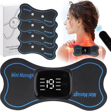 2 Pack Mini masseur électrique pour cou, corps et épaules, soulagement de la douleur pour les bras, cou, dos, taille et jambes, 6 Pads (1/4)