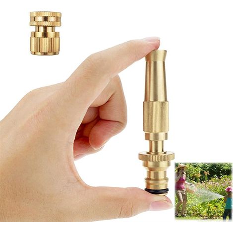 1 Buse d'arrosage, laiton, jet réglable, raccord 3/4 pouce, jardin, lavage voiture, animaux (1/5)