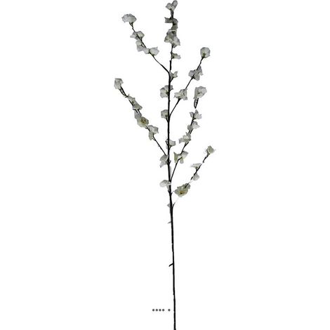 Fleurs de pêcher artificielles longue branche pour déco L 125 cm Blanc - couleur: Blanc neige (1/3)