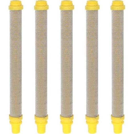 Lntyq 5 Pieces 100 Mesh Filter of Gun of Spraying without Air Miles in Stainless steel Airless Pistole Filter for Wagner Airless Paint Spray Gun,100mm (Yellow) (1/5)