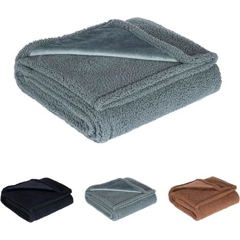 LYERCW - Couverture imperméable, plaid douillet pour canapé, lit, canapé-lit, couverture imperméable pour chiens et chats, entièrement rose et noire, taille S : 71 x 100 cm
