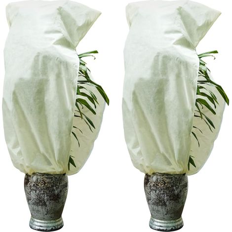 2pcs Housse de Protection pour Plantes, 50g/m² 120cm x 180cm Housse Hivernage Plante for Protection antigel Perméable, Coupe-Vent, Froid, Chaud et Anti-Insectes (1/5)