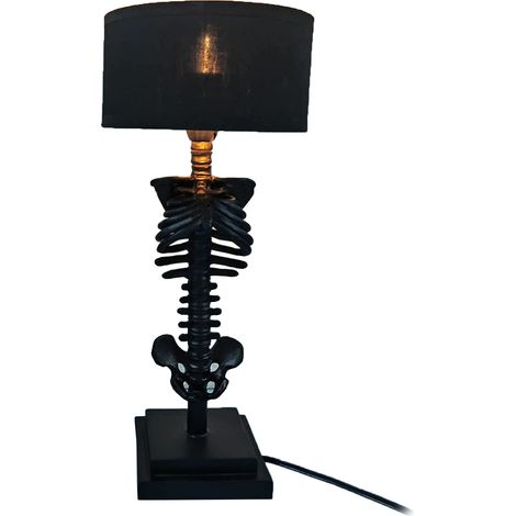 Skelett-Tischlampe, gruselige gotische Totenkopffigur, Schreibtischlampe für Wohnzimmer, Tischdekoration (1/2)