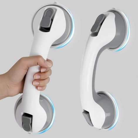 Barres d'appui de douche (lot de 2) de 30 cm avec ventouses robustes pour une utilisation dans la baignoire et la salle de bain