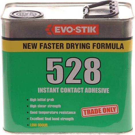 EVO-STIK 30813330 528 Instant Contact Adhesive 2.5 Litre EVO528212L